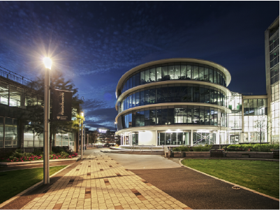 Image showing outside of new building at night time