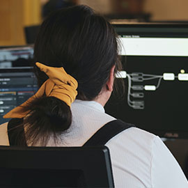 Photo of person working on computer