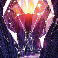 Abstract coloured lightbulb image