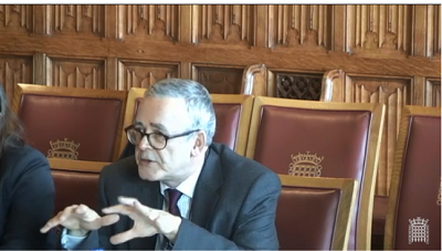 Caption: Professor Tim Wilson gave oral evidence in 2017 to the Home Affairs Sub-Committee of the Lords European Union Select Committee, as part of the session ‘Implications of Brexit for the justice system’. Parliamentary copyright images are reproduced with the permission of Parliament