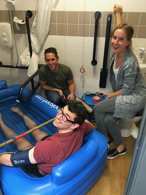 Image showing researchers with one in ice bath