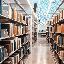 Image of the inside of a modern library