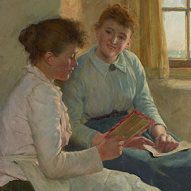 Painting of a women reading