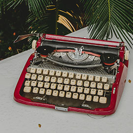 Image of a red typewriter
