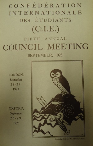 Publication on international student congress (1923)