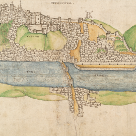 View of Newcastle upon Tyne, 1545. Part of the Cotton Manuscripts Collection. Credit: The British Library. Shelfmark: Cotton MS Augustus I ii 4