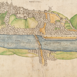 View of Newcastle upon Tyne, 1545. Part of the Cotton Manuscripts Collection. Credit: The British Library. Shelfmark: Cotton MS Augustus I ii 4