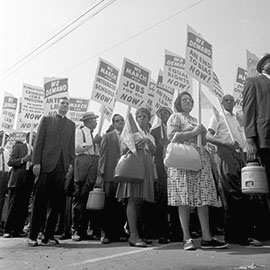 Old image of people at a protest