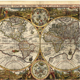 Orbis Terrarum Typus (Double Hemispheric World Map) Jan van Doetichum the younger (d.1630) Photo credit: American Museum & Gardens