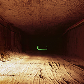 Image showing tunnel with a green light at end