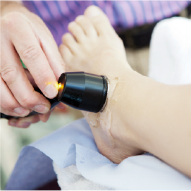 ankle being scanned