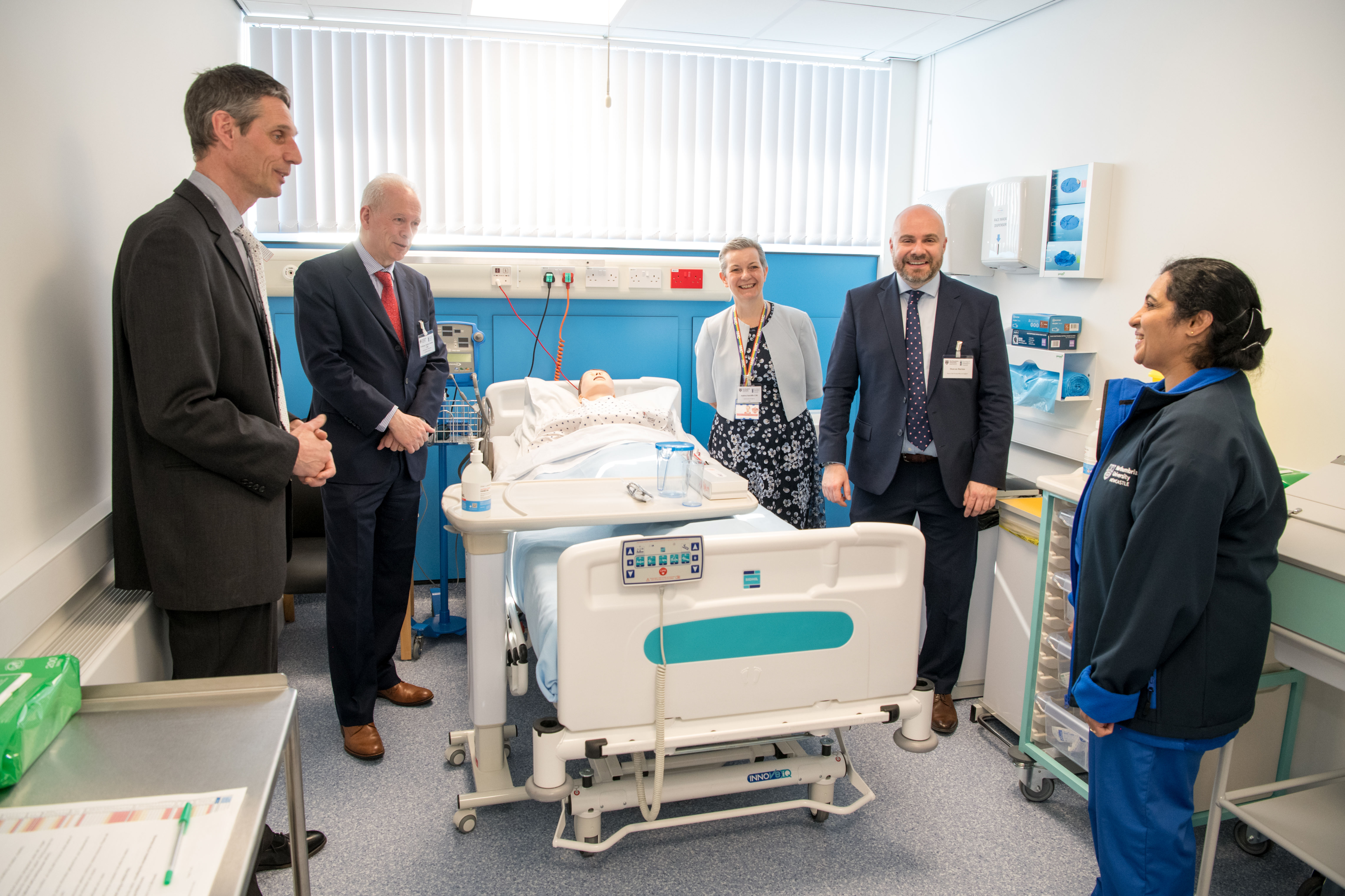 Andrea Sutcliffe and Duncan Burton on a tour of the NMC Competence Test Centre at Northumbria University