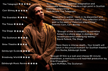 Caption: A poster for the stage play 'Enough of Him' written by May Sumbwanyambe.