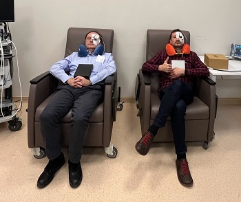 Caption:Two of the participants pictured during the pilot study