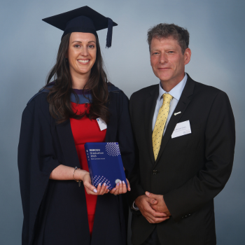 Caption: Sophie Donnison and Head of NEBOSH programmes at Northumbria, Dr Mike Deary