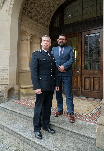 Caption:Northumbria Police Chief Constable Winton Keenen and Northumbria University Deputy Vice-Chancellor Professor Peter Francis
