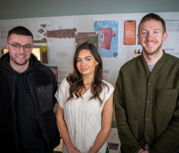 Caption: Cameron Poole, Sophie Clayton and Daniel Langhorn from size?