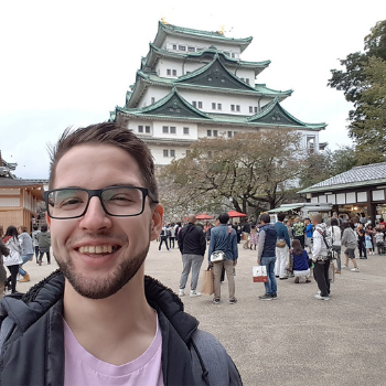 Caption: Mechanical Engineering BEng (Hons) graduate, Christopher Brownhill, swapped Newcastle upon Tyne for a year-long placement in the city of Shinshiro – which translates as ‘New Castle’ – in Japan.