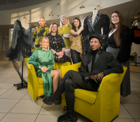 Caption: Some of the Northumbria staff and students with work included in the Fenwick Exhibition 140. L-R: Holly Oliver-Newman, Olivia Eplett, Senior Lecturers Emma Jane Goldsmith and Kristen Pickering, Sophie Dodds, Taima Castor and Emma Athroll.