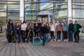 Caption: Young people took part in a cycle-inspired masterclass led by industry experts and attended by BMX star, Kriss Kyle.