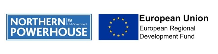 Logos of Northern Powerhouse and European Regional Development Fund