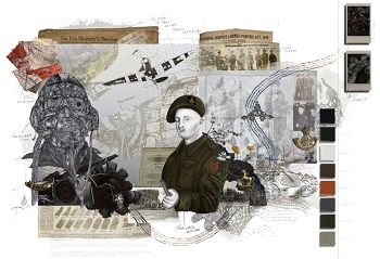 Caption:Max's designs are based on family documents dating back to the Second World War, found in his Grandmother's house