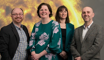 Caption:From l-r: Professor James McLaughlin, Professor Clare Watt, Dr Natasha Jeffrey, and Professor Jonathan Rae