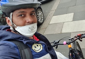 Caption:Student Md Mominul Hamid, from Northumbria University, has delivered more than 700 food parcels across the West End of Newcastle.