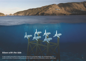 Caption: Jonathan Birch was recognised in the Steel Appeal category of the RSA Student Design Awards, which looks at how we might apply circular economy principles to increase and encourage the re-use of steel from decommissioned oil platforms.