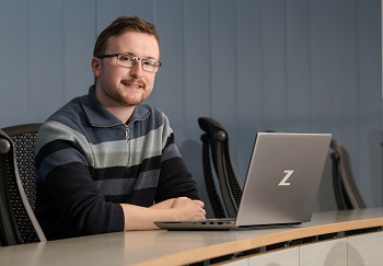 Caption:Luke McMullan, one of the first NUdata Centre for Doctoral Training PhD students