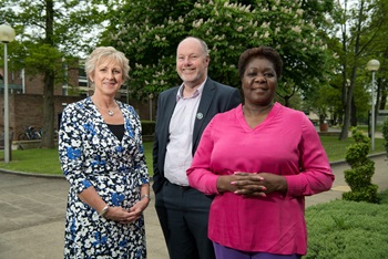 Caption: (L-R) Samantha Shann, President of the World Federation of Occupational Therapists, Steve Ford, CEO of the Royal College of Occupational Therapists & Odeth Richardson, Chair of the British Council of Occupational Therapists