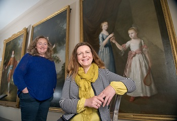 Caption:Emma Thomas, General Manager of Seaton Delaval Hall (left); and Nicky Grimaldi, Assistant Professor of Art Conservation at Northumbria University. 