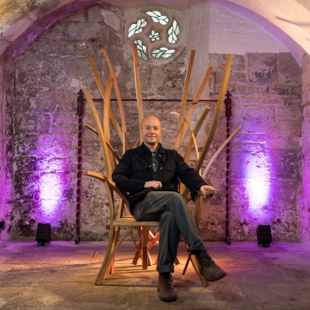 Caption: Furniture designer, Nick James, creator of the Story Chair.