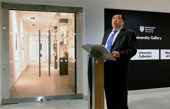 Caption:Northumbria alumnus Wee Teng Woon, pictured at the opening of the Woon Gallery of Asian Art