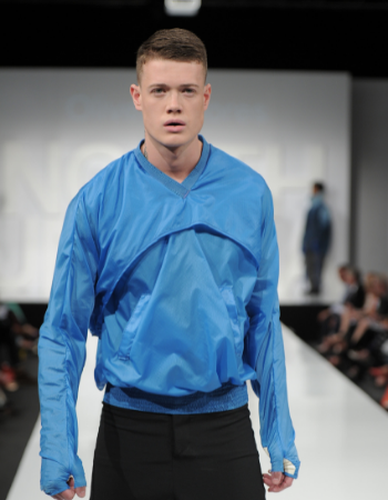 Caption: Oliver Moores' BA (hons) Fashion graduating collection from 2012, credit Chris Moore.