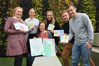 Caption:Back l-r Kayleigh Ransome, Julia Bourne and Chelsea Baxter of New York Primary School; Alan Ramsay, of Roots and Wings; and Joe Simwell, of NUSTEM; with Dr Emma Hocking (front)
