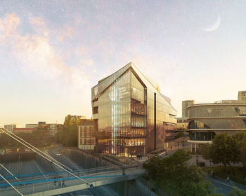 Caption: An initial artist's impression of the North East Space Skills and Technology Centre (NESST) at Northumbria University.