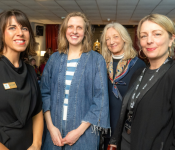 Caption: Crystal Hicks, Executive Director of Chopwell Regeneration Group; Sophie Wetherell, Assistant Professor BA Fashion / MA Fashion Design at Northumbria University; Professor Anne Peirson-Smith, Head of Fashion at Northumbria University; Gayle Cantrell, Assistant Professor BA Hons Fashion Communication at Northumbria University. Photo by Phil Punton