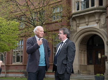 Caption:Sir Vince Cable with Northumbria University Vice Chancellor and Chief Executive Professor Andy Long