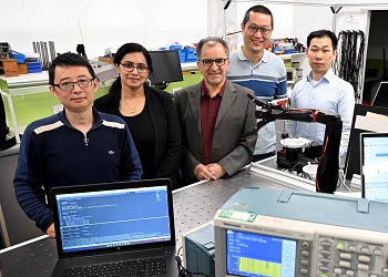 Caption:Pictured from left to right are Northumbria University academics Dr Qiang Wu, Dr Juna Sathian, Professor Zabih Ghassemlooy, Dr Yongtao Qu and Dr Xicong Li. 