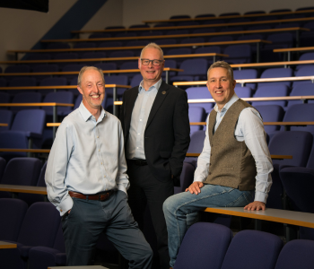 Caption: Assistant Director of Graduate Futures Andrew Haxell, Pro Vice-Chancellor for Education Professor Graham Wynn and CEO of the NHS Business Services Authority Michael Brodie CBE