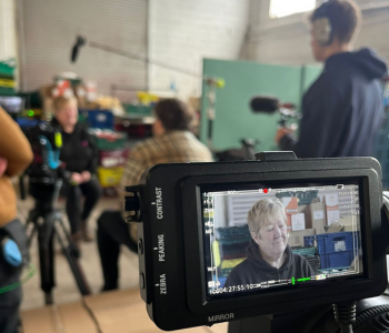 Caption: Northumbria University Film and TV Production students filming with North East based charity, Feeding Families