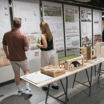 Caption: Visitors at one of the Architecture degree shows that form part of REVEAL.