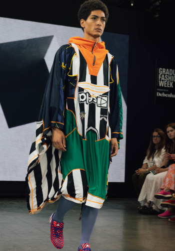 Caption: One of Liv Ashton's looks on the runway at Graduate Fashion Week.