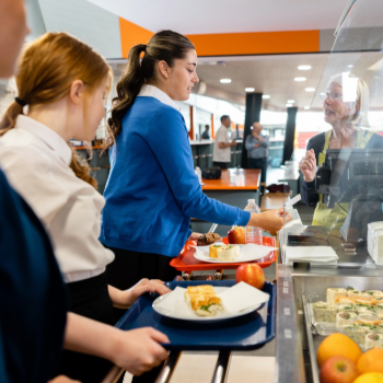 School meals being provided in a canteen