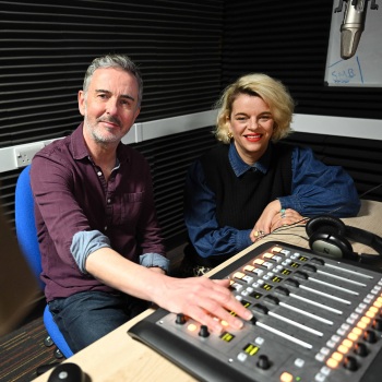 Caption:Steve Gilroy of Northumbria University and Anna Disley of New Writing North