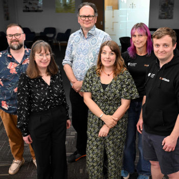Caption:The NUSTEM team. Left to right: Dr Antonio Portas, Professor Carol Davenport, Jonathan Sanderson, Annie Padwick, Mel Horan and Joe Shimwell.