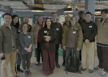caption:Researchers gathered at Northumbria University to mark the completion of the Festival of Social Sciences and the celebration exhibition on show there.    