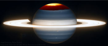 caption:Image shows the auroral brightening, as has previously been observed from both Earth and in orbit around Saturn