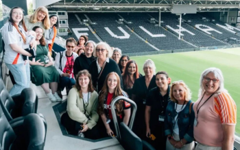 Caption: Members of the Fulham Lillies supporters group. Image by Fulham Lillies.